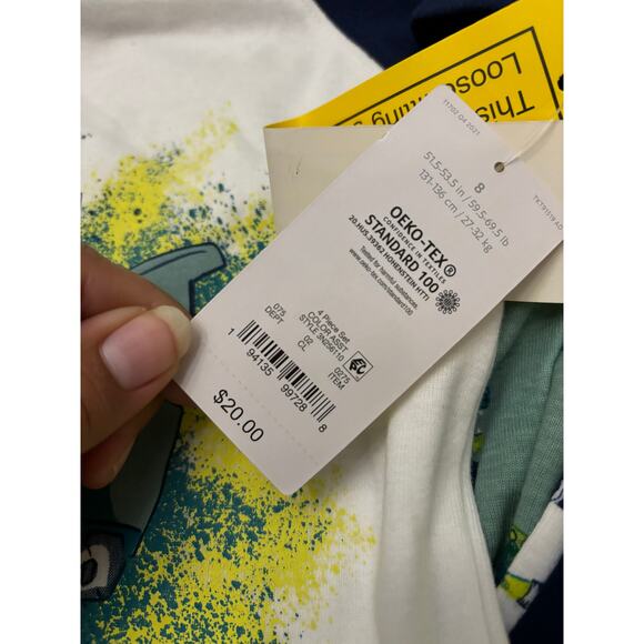 NWT Just One You By Carters 2 Piece Pajama Set Size 8- Dinosaur - Picture 6 of 6